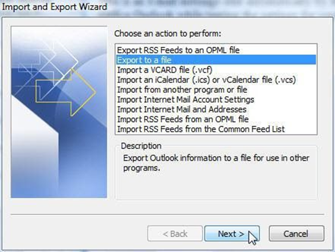 Export to a file