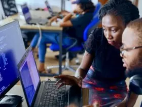 man using black laptop computer