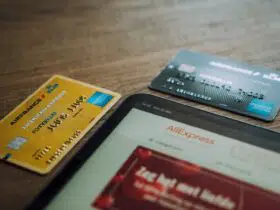 visa card on brown wooden table