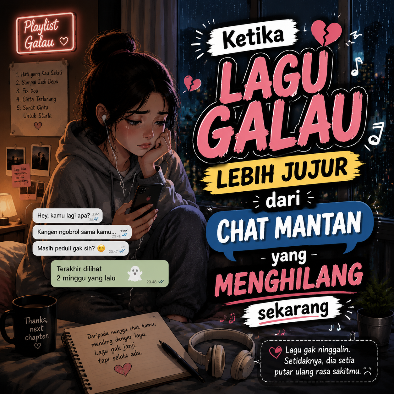 Ketika Lagu Galau Lebih Jujur dari Chat Mantan yang Menghilang sekarang
